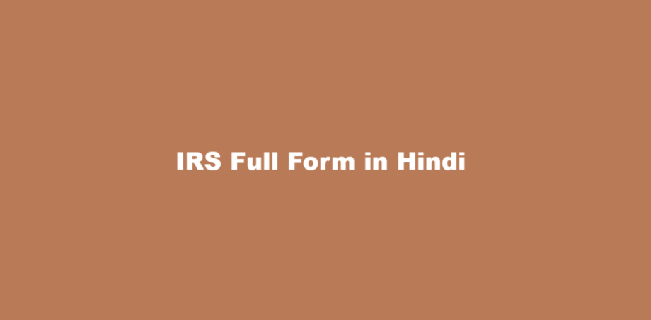 irs full form in hindi